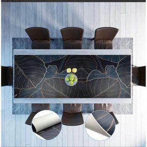 SKYJADE Table Cover Protector Rectangle 55x31 Inch Waterproof, 2mm Thick PVC Des